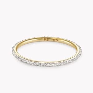 🌸KENDRA SCOTT ANGELINA BAND RING - 14K WHITE GOLD/WHITE DIAMONDS - SIZE 6
